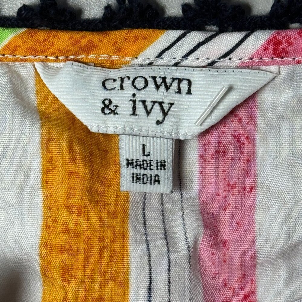 Crown & Ivy Multi Color Striped Boho Blouse... - Picture 10 of 13